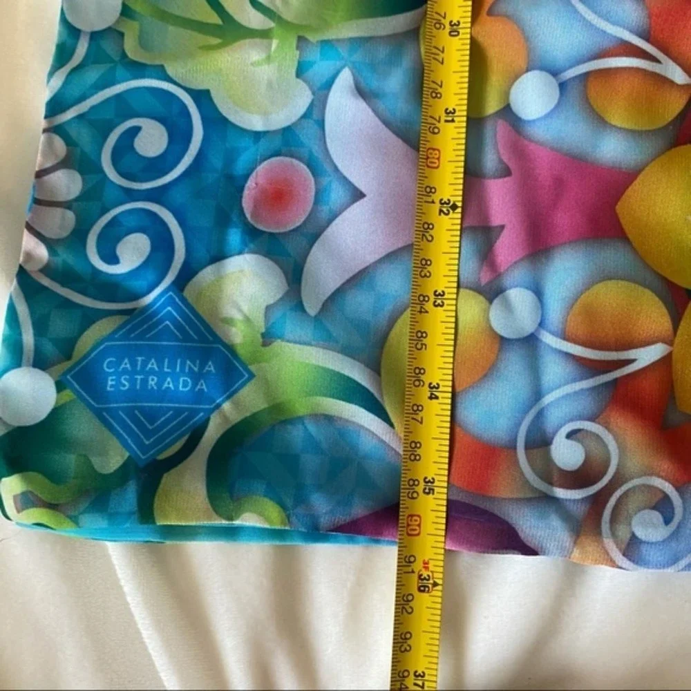 Turquoise floral head wrap or scarf